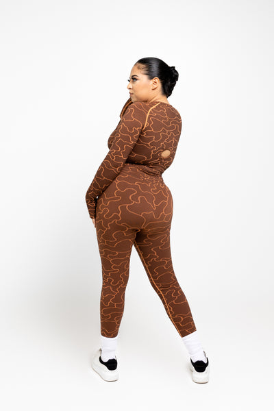 PUZZLE PATTERN SEAMLESS LEGGING-CINTIE