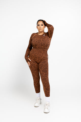 PUZZLE PATTERN SEAMLESS LEGGING-CINTIE